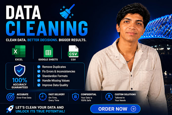 do excel data cleaning, duplicate removal, and formatting