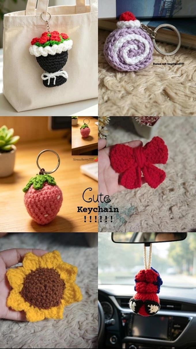 make custom crochet toys, bags , and keychains