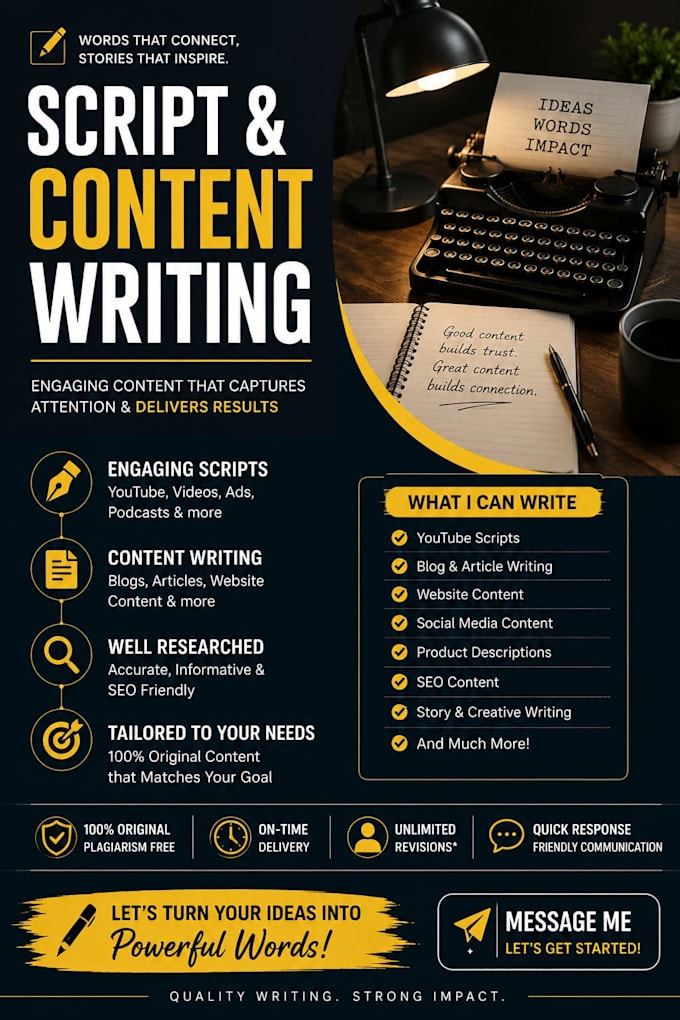 do for you content and script and another writing for you
