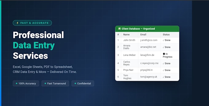 do professional excel data entry, PDF to word, and web research