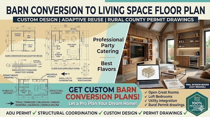 barn conversion floor plans for residential permit