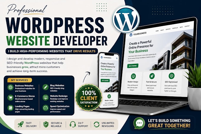 create a professional word press website for your business