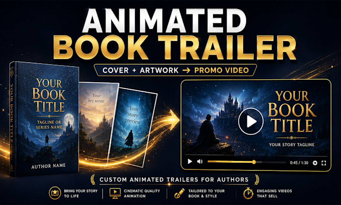 create an animated book trailer using your cover and artwork