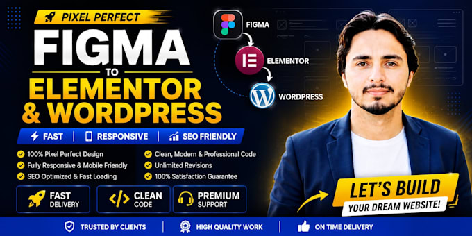 convert figma to wordpress, figma to elementor, PSD to wordpress