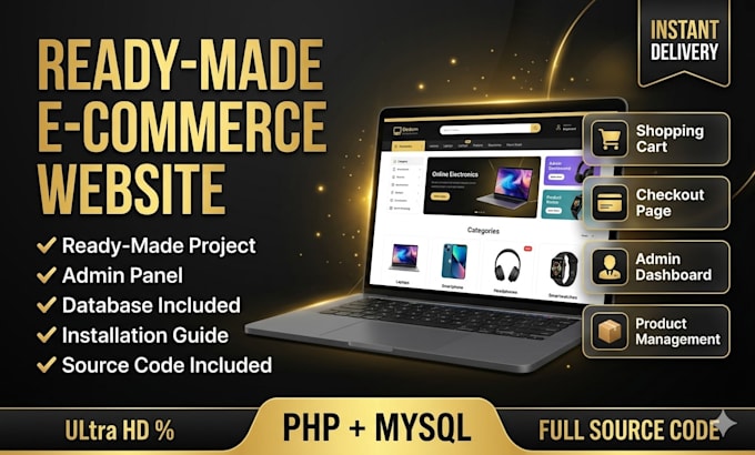 develop a PHP mysql ecommerce website with admin panel