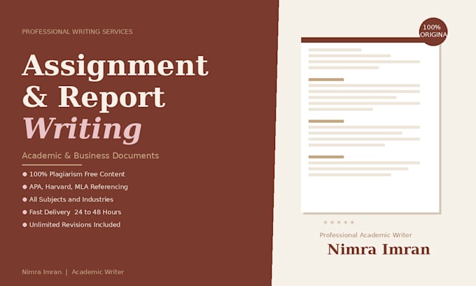 write a professional assignment report or academic documents