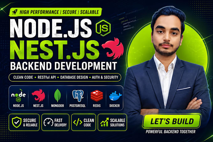 be backend developer for web app and API using nestjs, expressjs, and nodejs