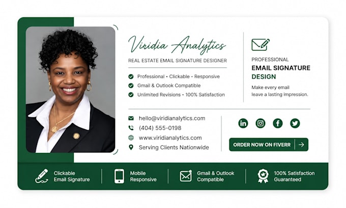create a clickable HTML email signature for gmail and outlook