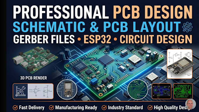 do professional pcb layout and schematic pcb layout, electronic circuit design