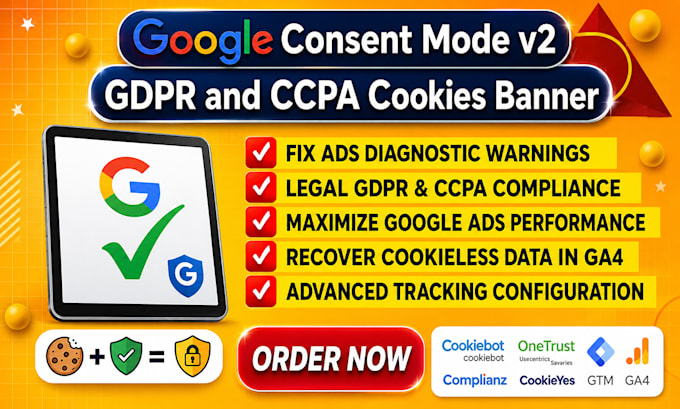 fix or setup gdpr ccpa cookie consent and google consent mode v2