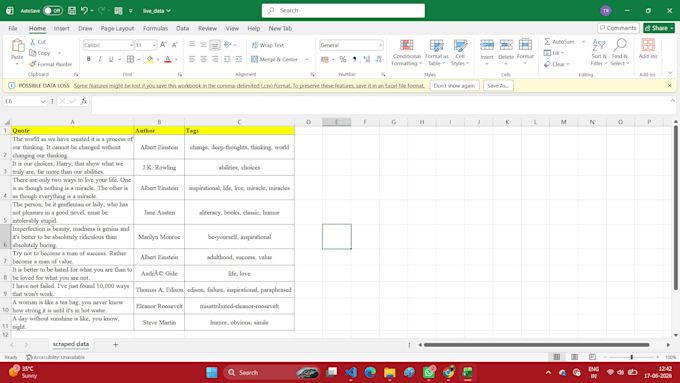 python web scraping and data extraction
