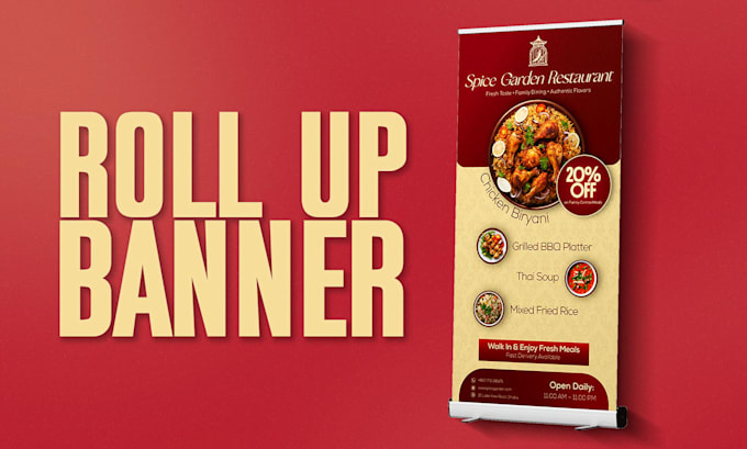 do rollup banner, banners, standee, pull up, retractable and signage design