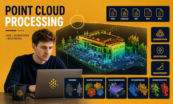 develop point cloud processing software for lidar, pcd, las, e57, segmentation