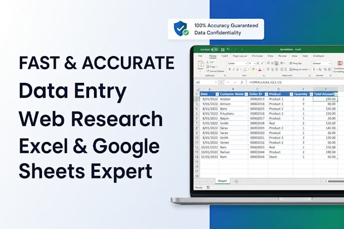 provide fast and accurate excel data entry services
