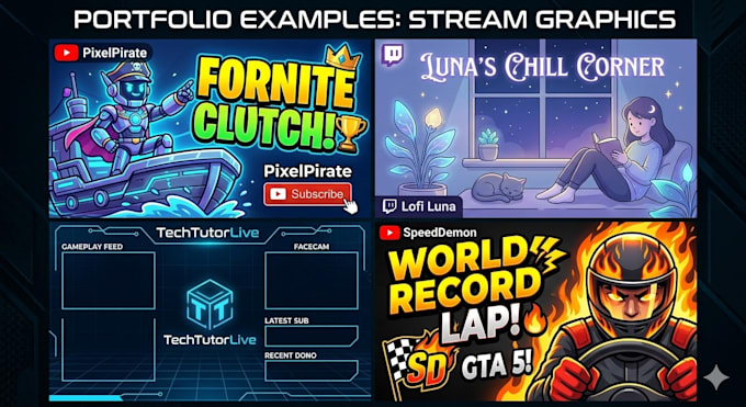 design professional streamer backgrounds,
