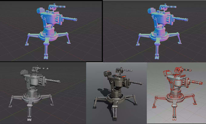create game ready assets hard surface 3d models for weapons vehicles and props