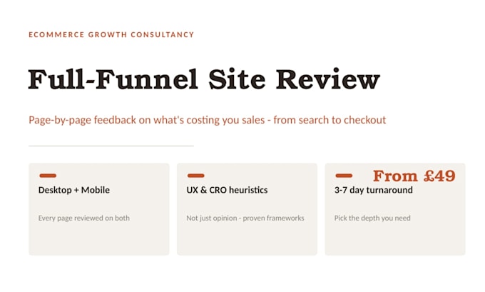 review your ecommerce website for cro and UX improvements