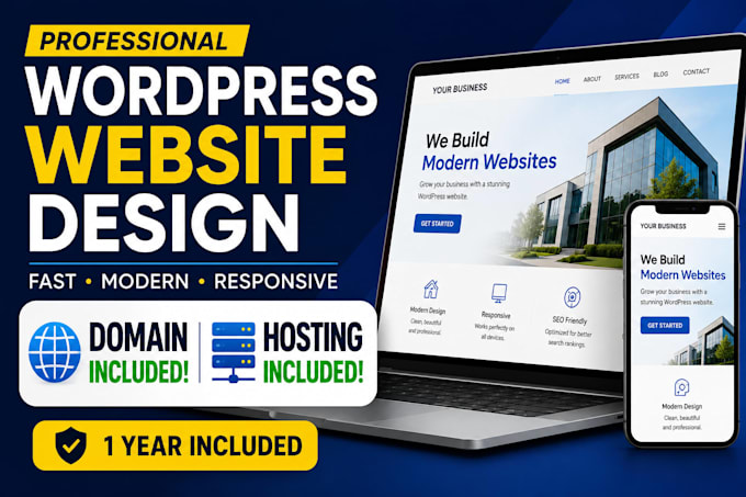 build a complete wordpress website with domain and hosting