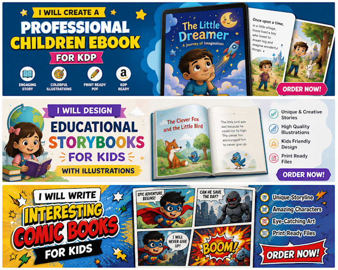 create a professional children ebook for KDP