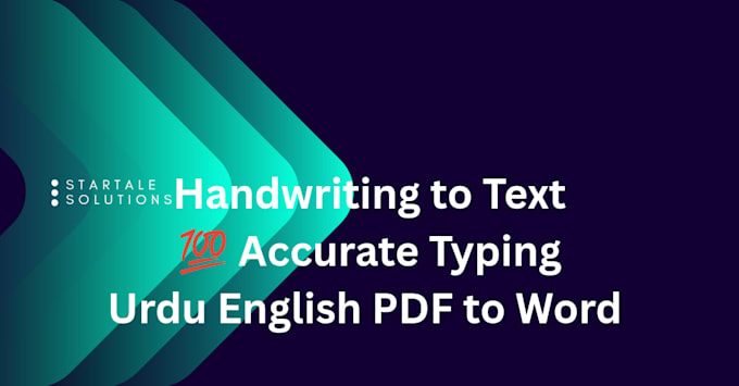 do accurate handwriting to text urdu english and data entry