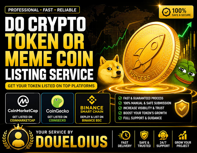do crypto token or meme coin listing on coinmarketcap, cg, binance bsc