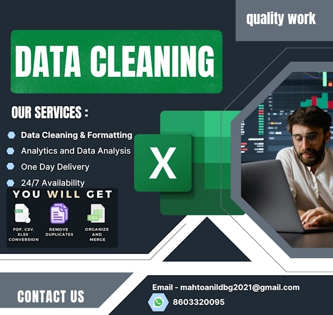 clean, format, and organize messy excel data professionally