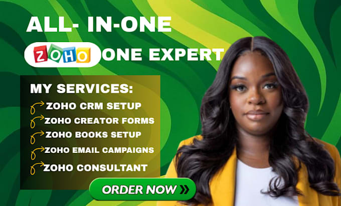 setup zoho CRM email campaigns zoho sites flow creator books expert