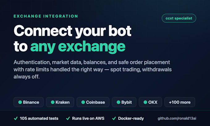 connect your python trading bot to binance or any exchange via ccxt