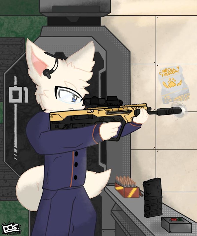 draw a half body profile of your fursona sfw or nsfw