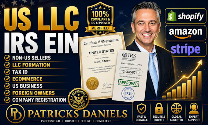 create a US llc and obtain an ein for shopify, stripe, and amazon sellers