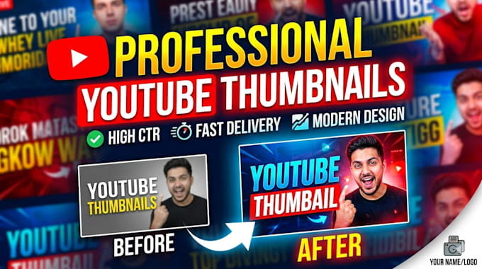 make modern and engaging youtube thumbnail designs