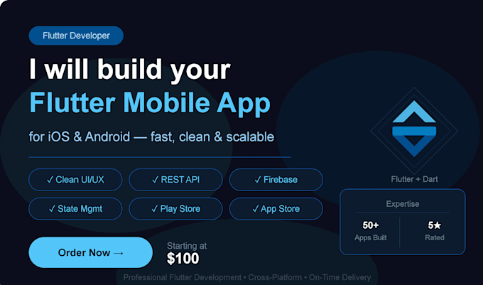 develop flutter mobile app for android and ios with firebase