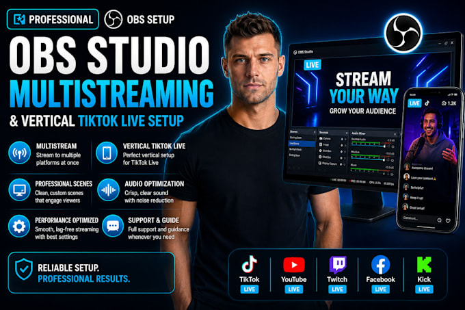 setup obs studio for multi streaming and tiktok livestreaming