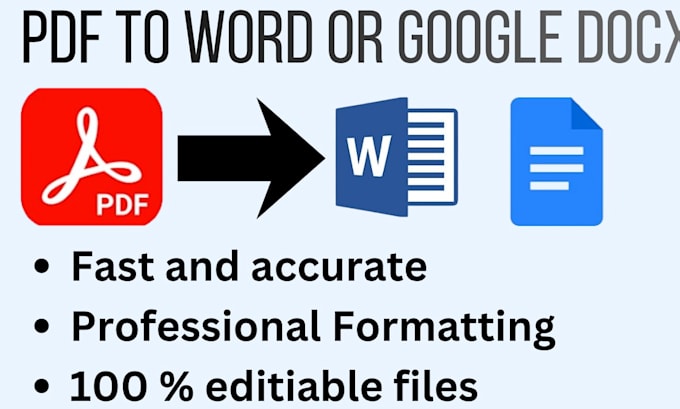 convert PDF to word,docx and format editable word documents