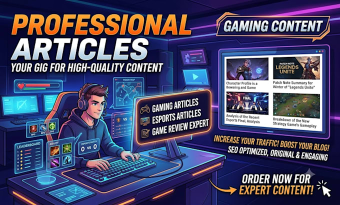 write gaming articles, esports, and gaming content