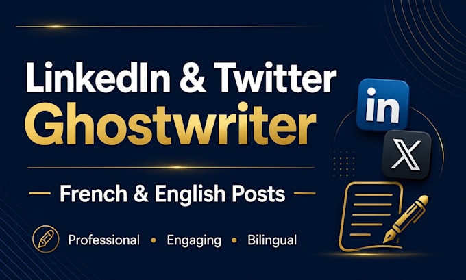 write engaging linkedin and twitter posts in french and english