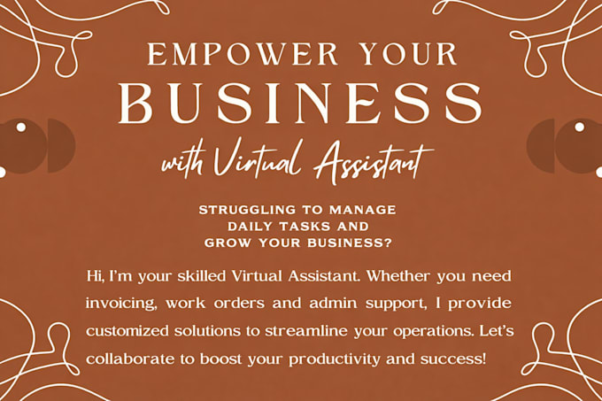 manage your invoicing, work orders and virtual assistant