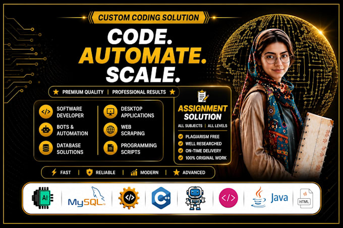script java python bot c sql database programming project assignment developer