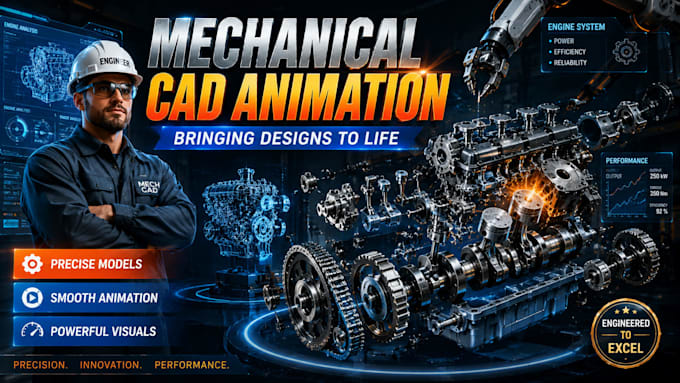 create 3d cad architectural visualization product render machine animation video