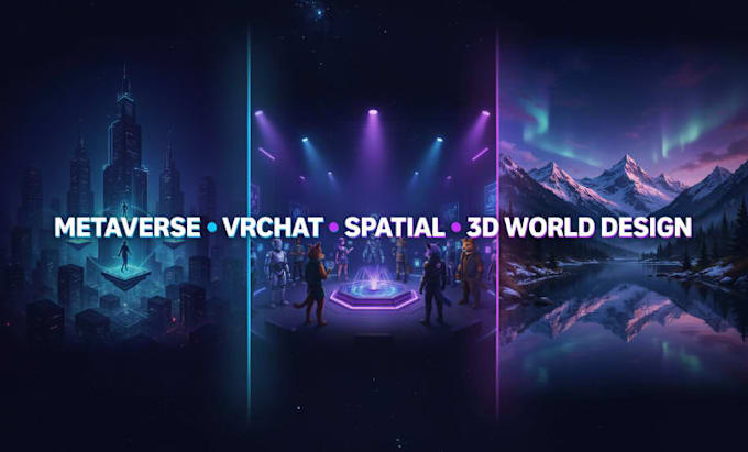 design vrc world, vrchat world, vr world, 3d environment landscape
