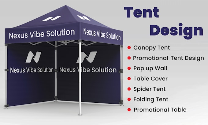design canopy tent, table cover and flag your exhibition