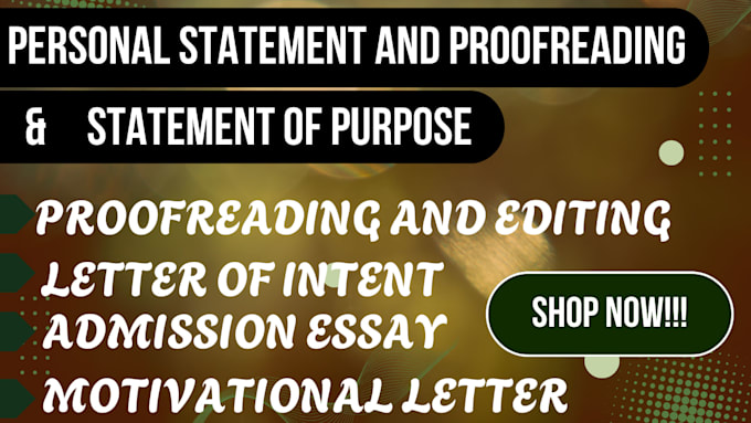 edit and proofread your personal statement or sop