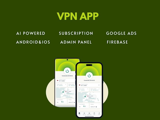 develop high quality VPN app with user friendly admin panel