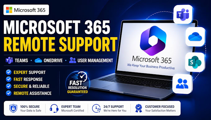 provide remote microsoft 365, teams and onedrive technical support