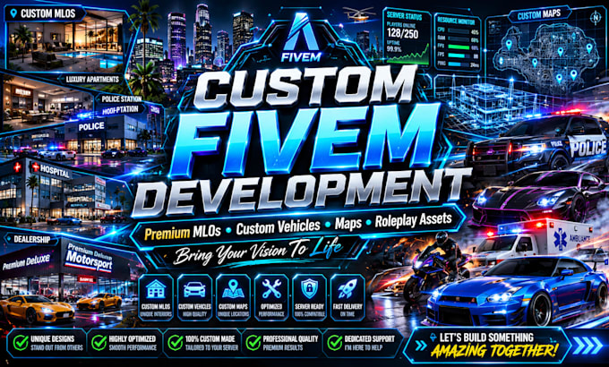 create exclusive fivem mlos, vehicles, and custom roleplay experiences