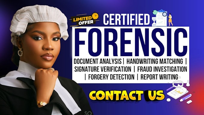 perform forensic document analysis, handwriting ad signature verification