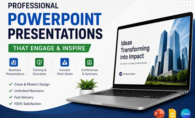 create professional presentation design in canva, PPT, PDF