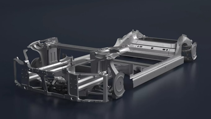 make professional 3d car structure, engine, chassis, monocoque, cad style render