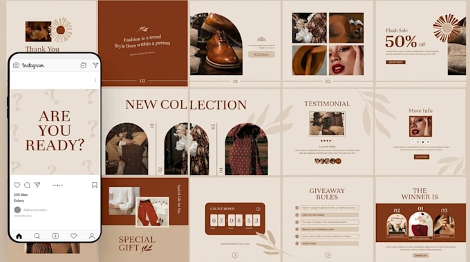 create canva carousel instagram template social media kit, press kit,brand kit