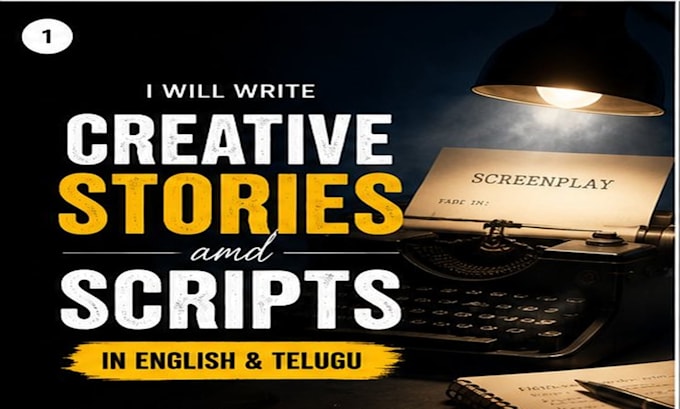 write creative stories and scripts in english and telugu